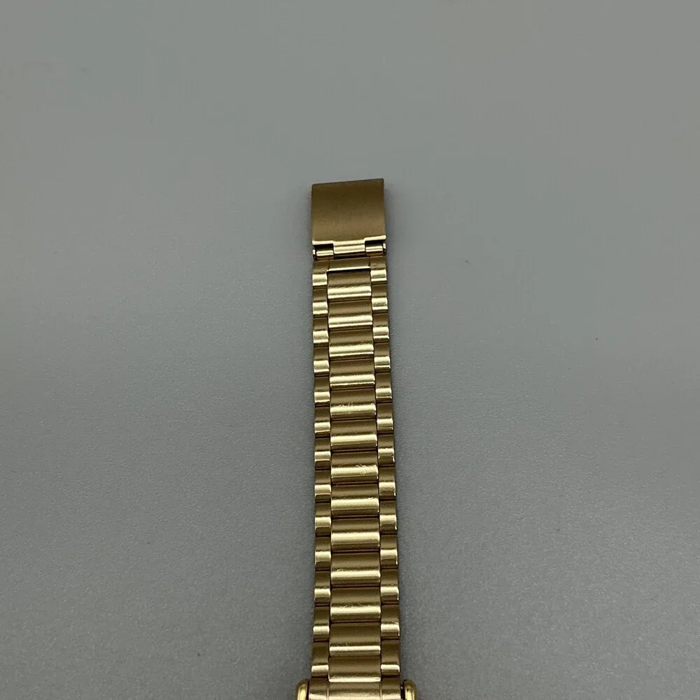 Vintage Lorus V810 Womens Watch 16mm Gold Dial Gold Tone Bracelet New Battery